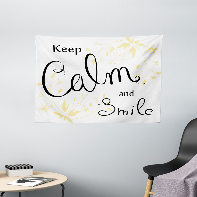 Positive Cursive Words Wide Tapestry