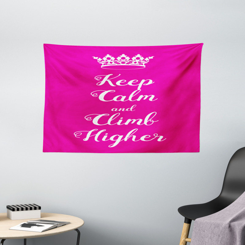 Climb Higher Queen Crown Wide Tapestry