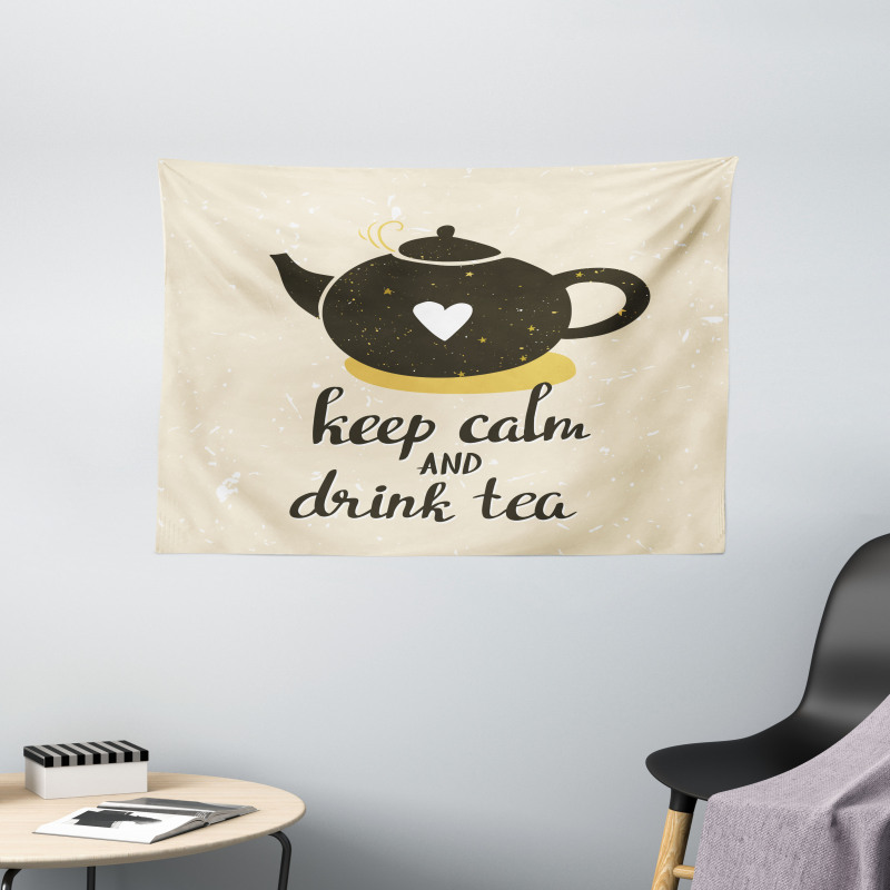 Drink Tea Teapot Wide Tapestry