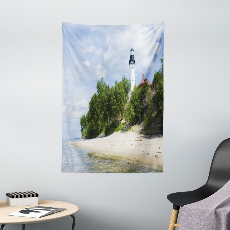 Lighthouse at Beach Tapestry