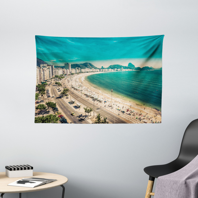 Copacabana Beach Art Wide Tapestry