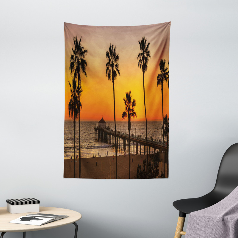 Manhattan Ocean Dusk Tapestry