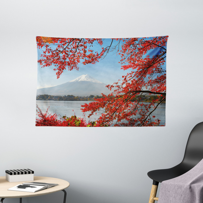 Mountainous Area Fall Season Wide Tapestry