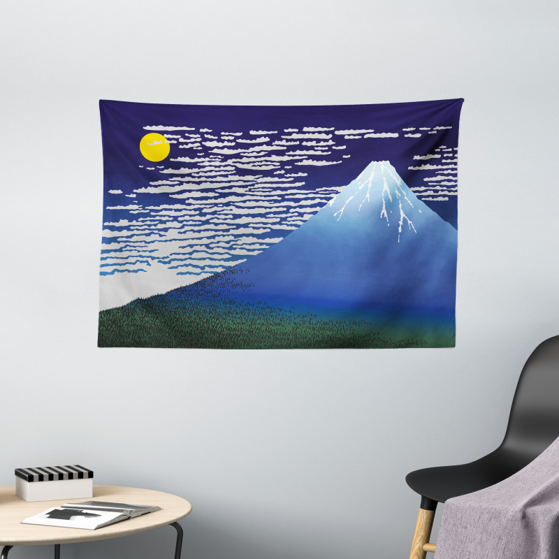 Nighttime Mountainous Area Wide Tapestry