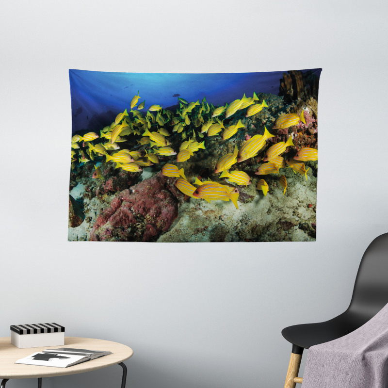 Tropical Fish Coral Reef Wide Tapestry