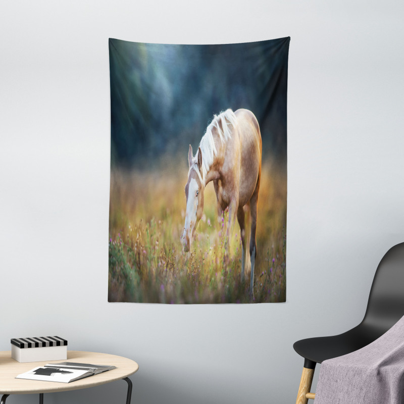 Palomino Horse Grazing Tapestry