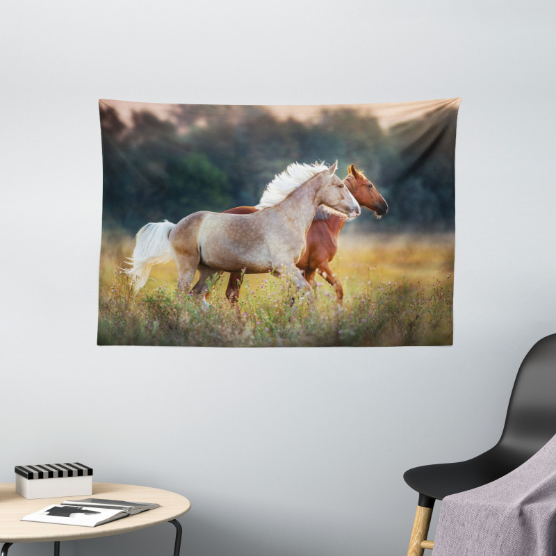 Horses Run Wide Tapestry