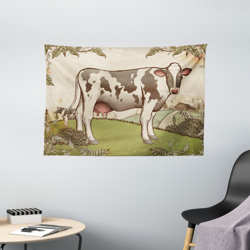 Dairy Cattle Farmland Wide Tapestry