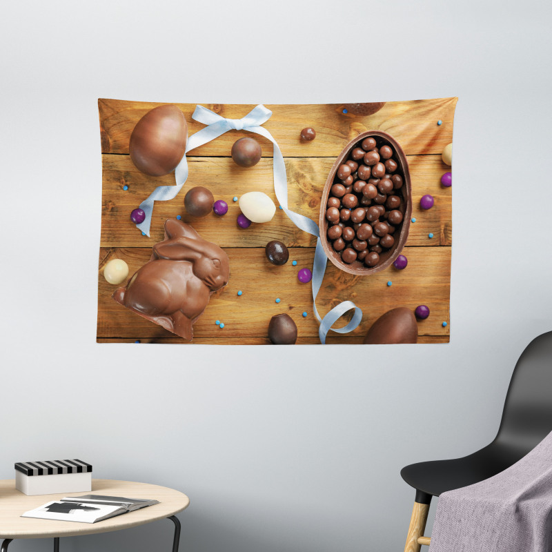 Chocolate Holiday Eggs Wide Tapestry