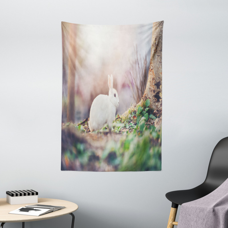 Spring Rabbit Forest Tapestry