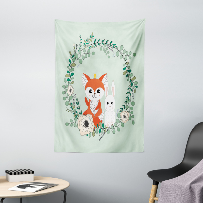 Friends Fox Rabbit Tapestry