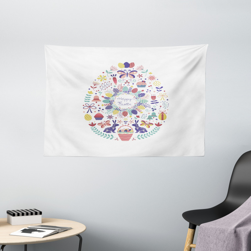 Happyy Composition Wide Tapestry