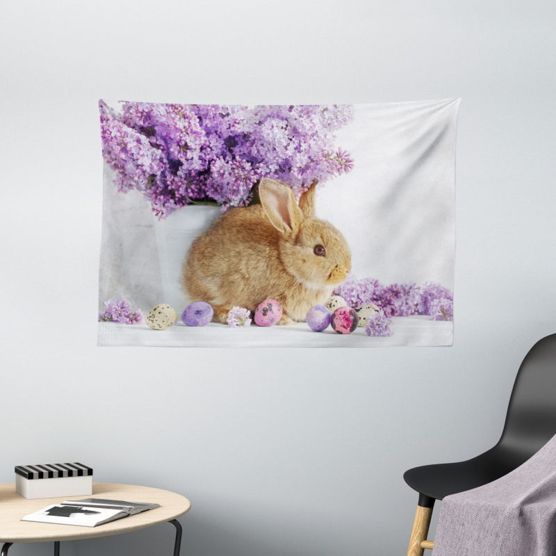 Rabbit Photo Wide Tapestry