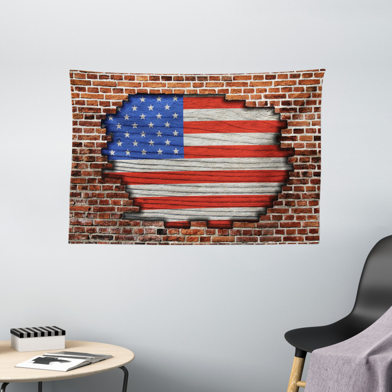 American National Flag Wide Tapestry