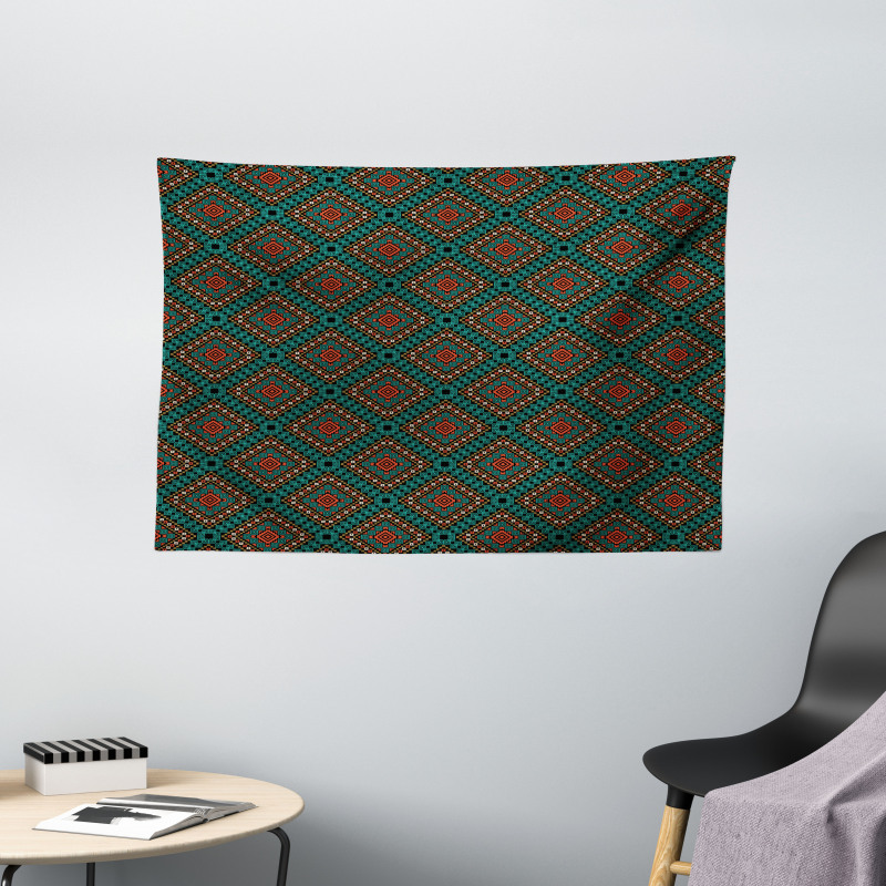 Retro Shape Wide Tapestry