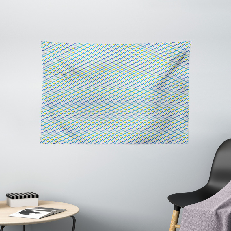 Motif with Triangles Art Wide Tapestry