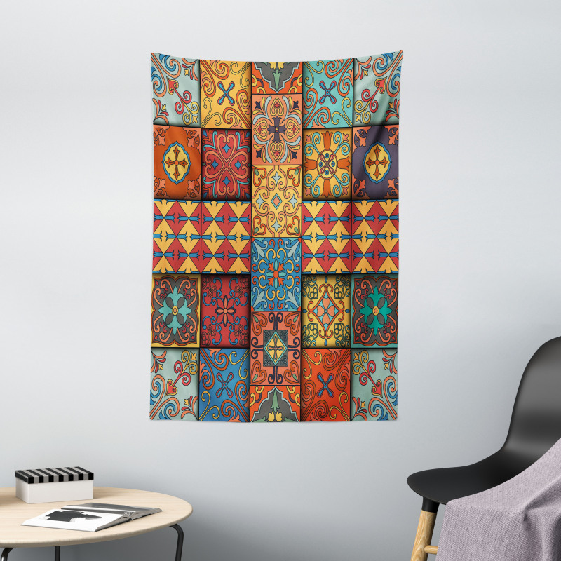 Azulejo Tile Squares Art Tapestry