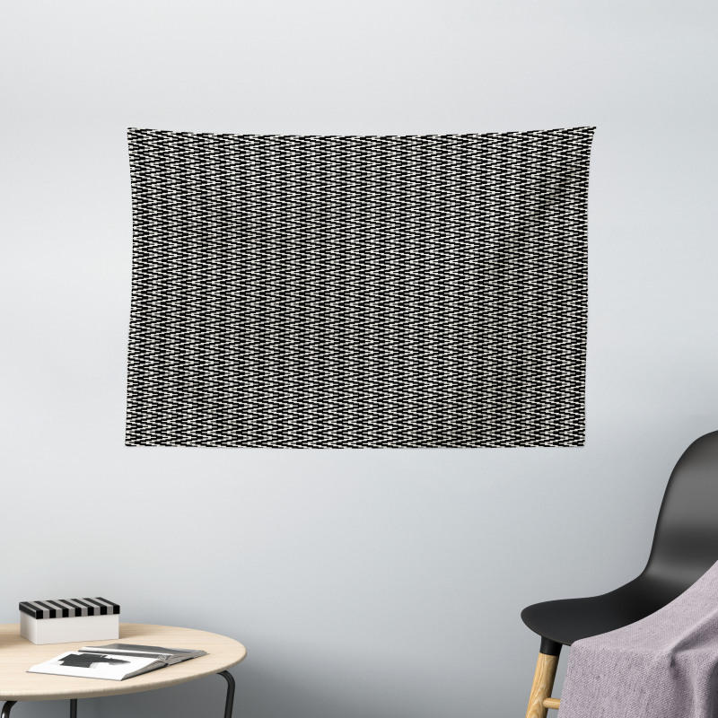 Edgy Lines with Zigzags Art Wide Tapestry