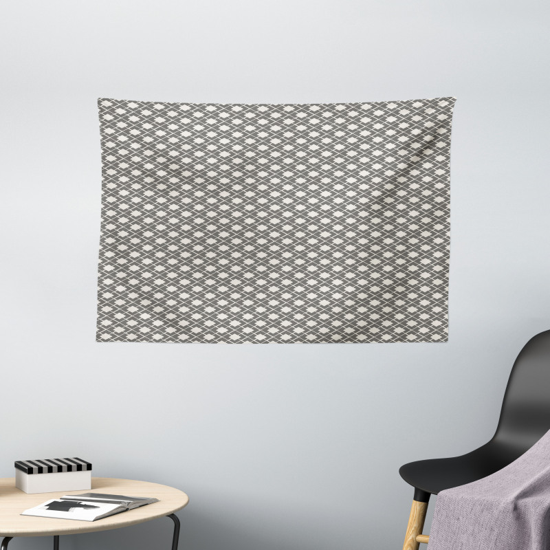 Lines Squares Lattice Art Wide Tapestry