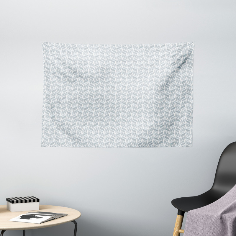 Pastel Monochrome Waves Wide Tapestry