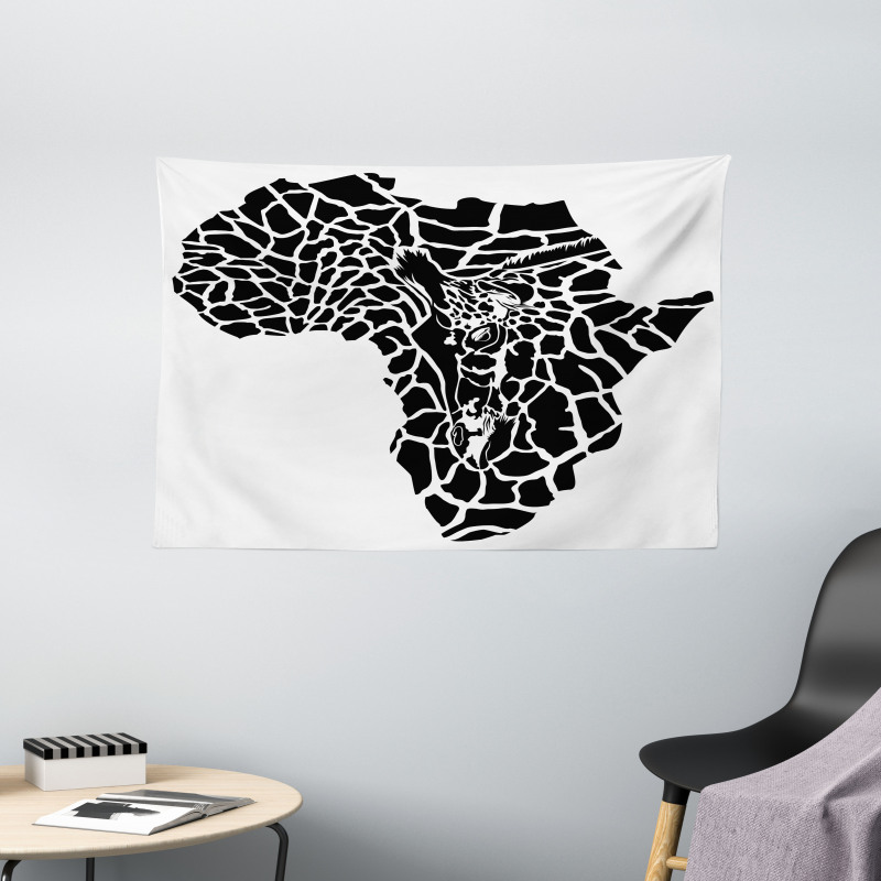Wild Map Wide Tapestry