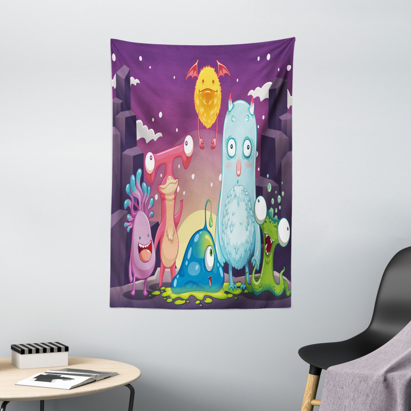 Funky and Happy Characters Tapestry