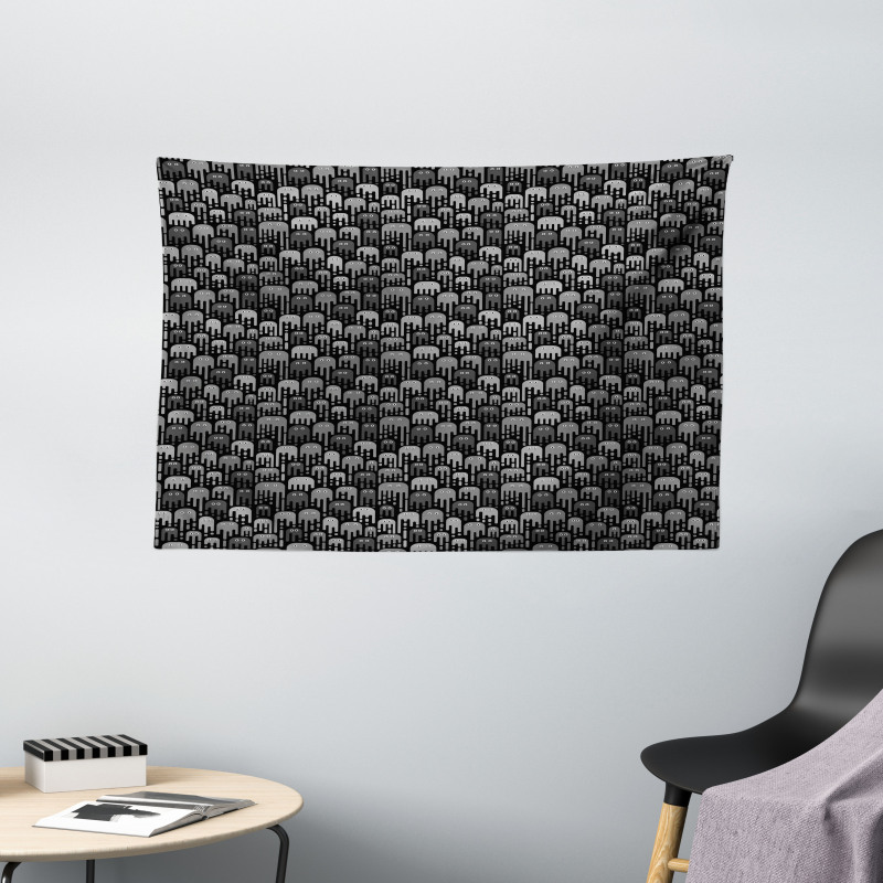 Funny Microorganisms Pattern Wide Tapestry