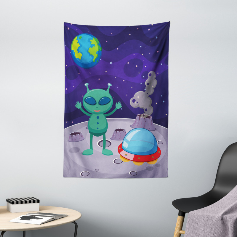 Vertical Shot Space Setting Tapestry