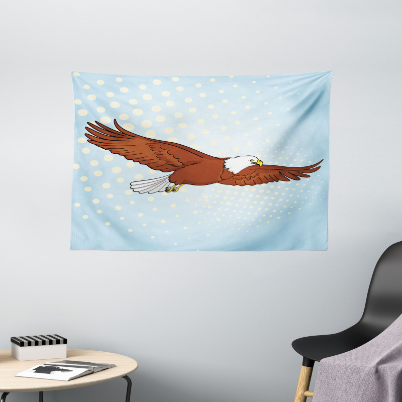 Pop Art Comic Falcon Bird Wide Tapestry