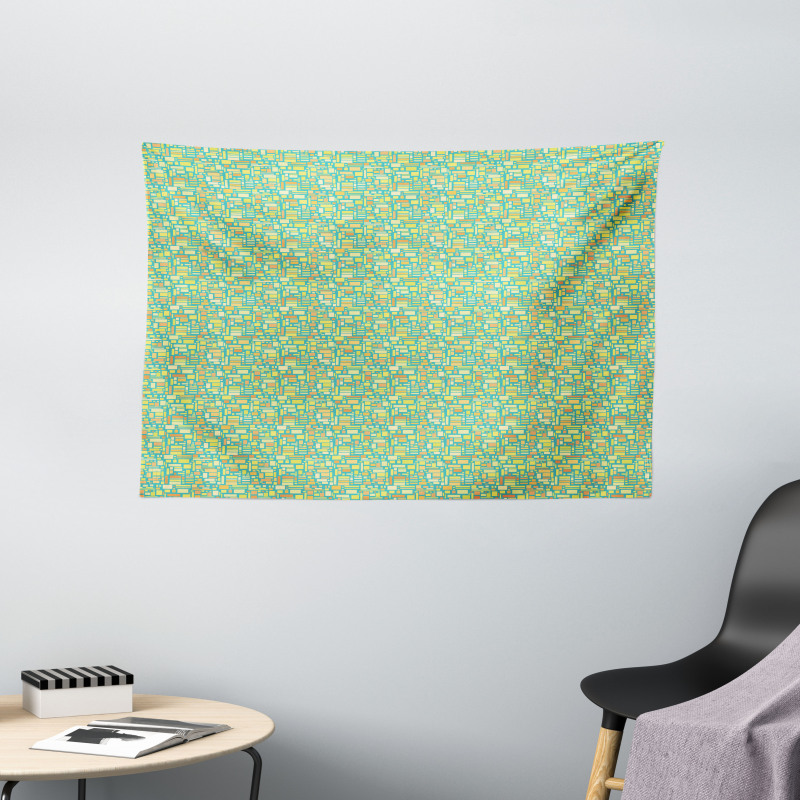 Rectangles and Squares Wide Tapestry