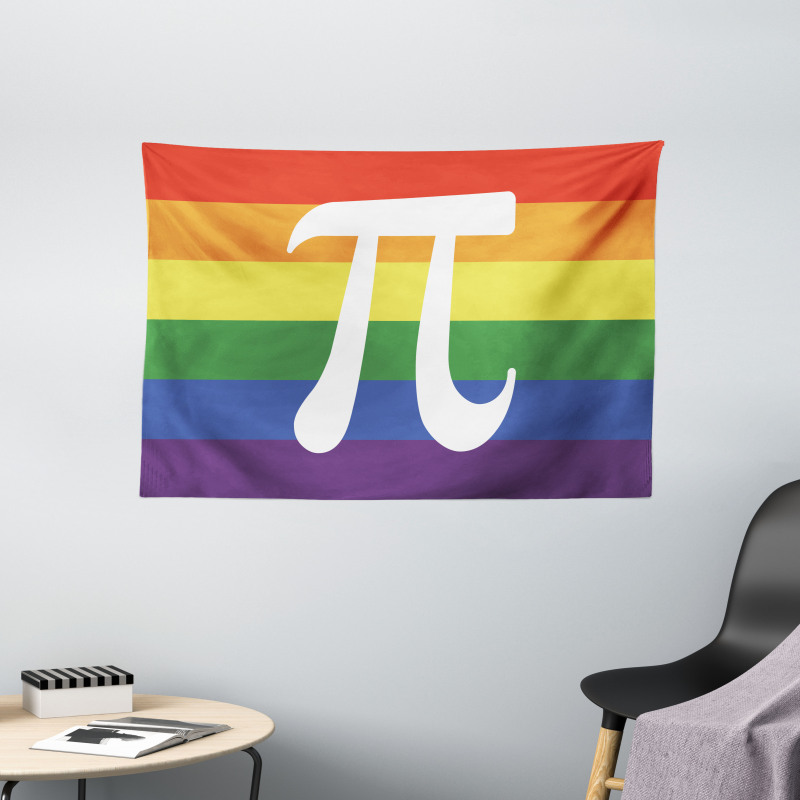 Number on Rainbow Colors Wide Tapestry