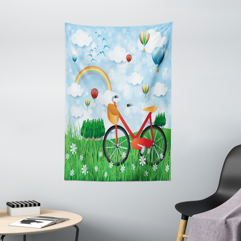 Spring Landscape with Bike Tapestry