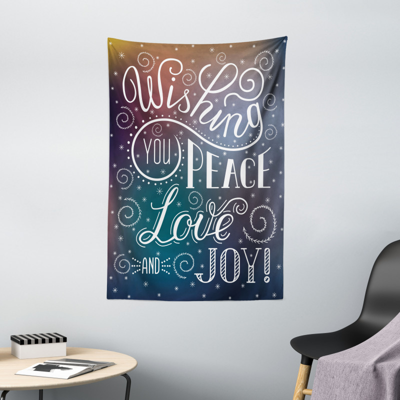 Wishes Themed Xmas Image Tapestry