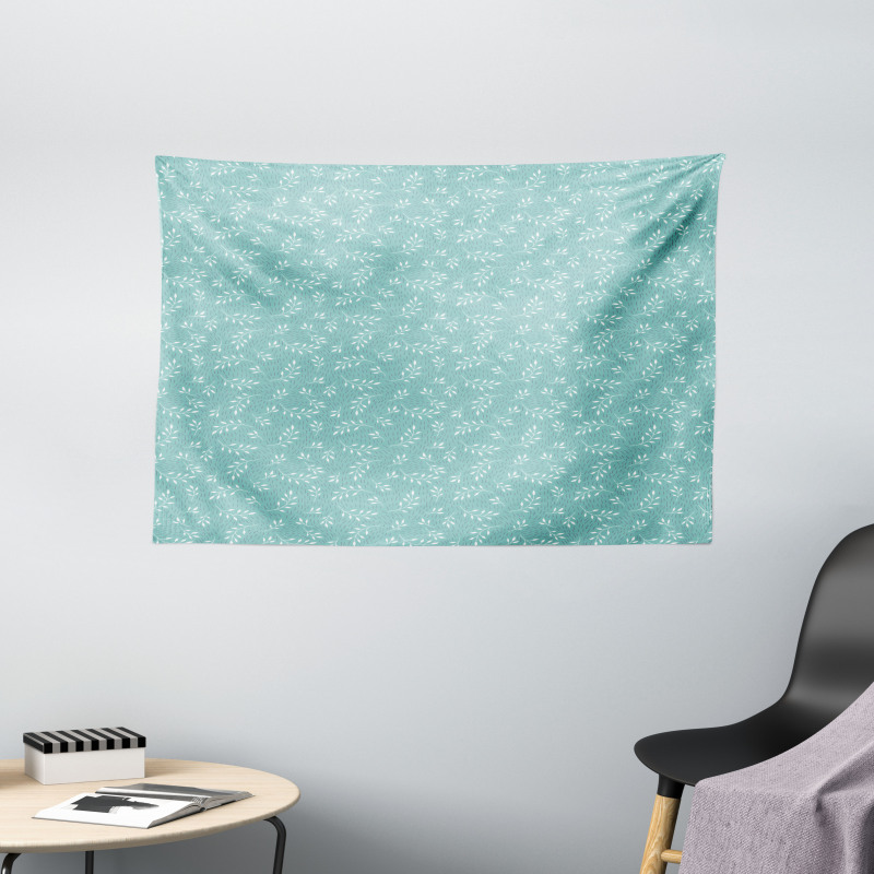 Simplistic Leafy Branches Wide Tapestry