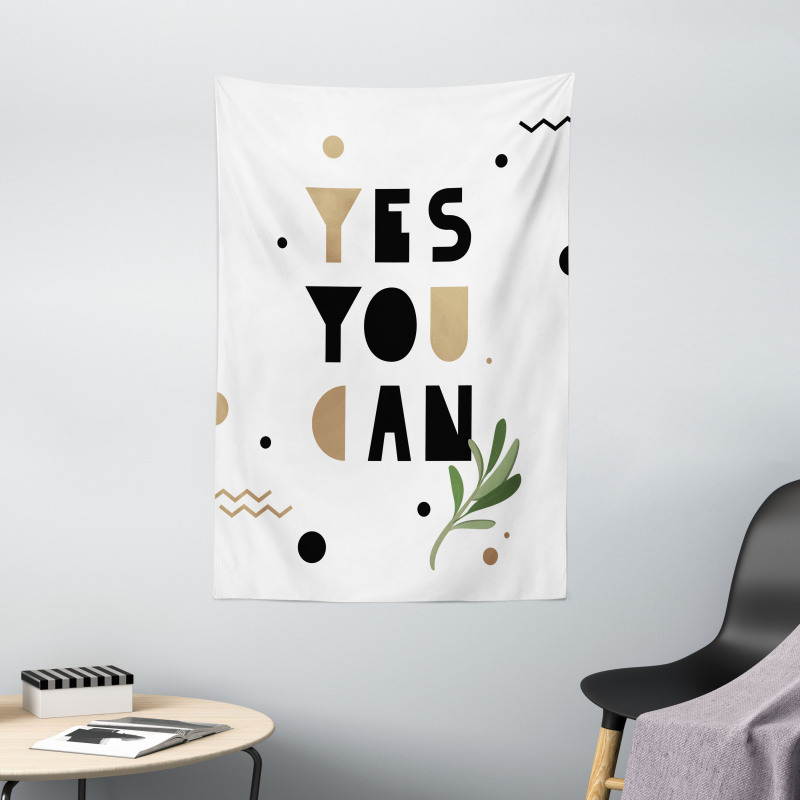 Encouraging Phrase Leaf Tapestry