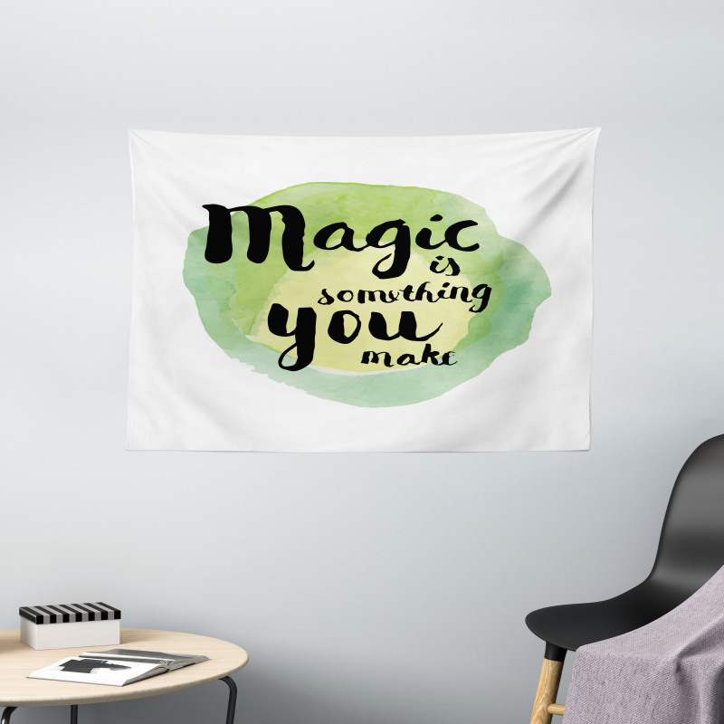 Watercolor Inspirational Art Wide Tapestry