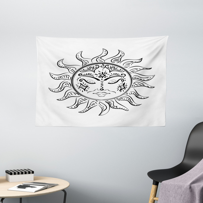 Sleeping Sun Wide Tapestry