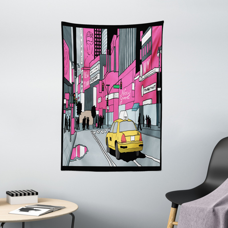 View of Manhattan and Taxi Tapestry