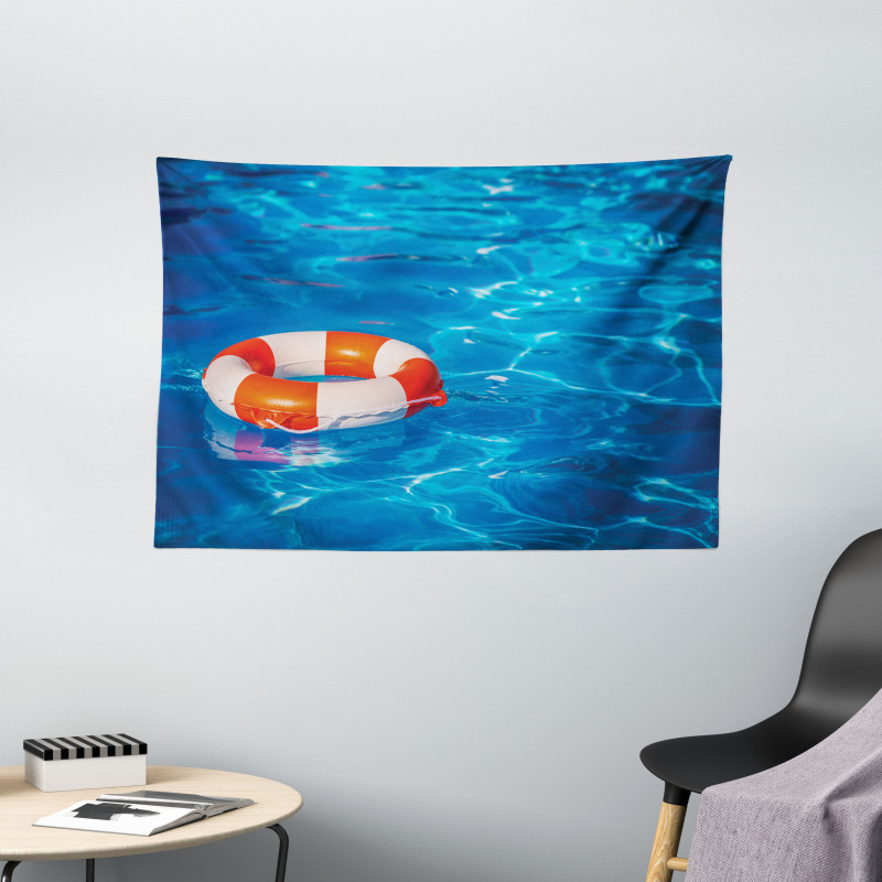 Clear Swimming Pool Wide Tapestry