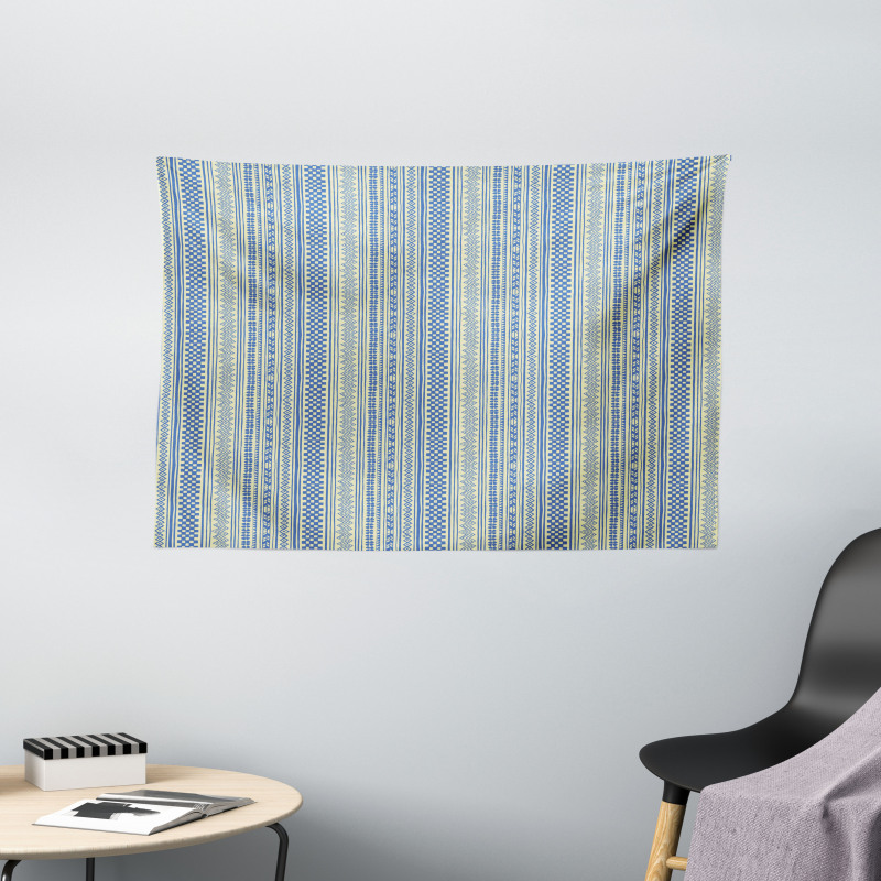 Vertical Chevrons and Strips Wide Tapestry