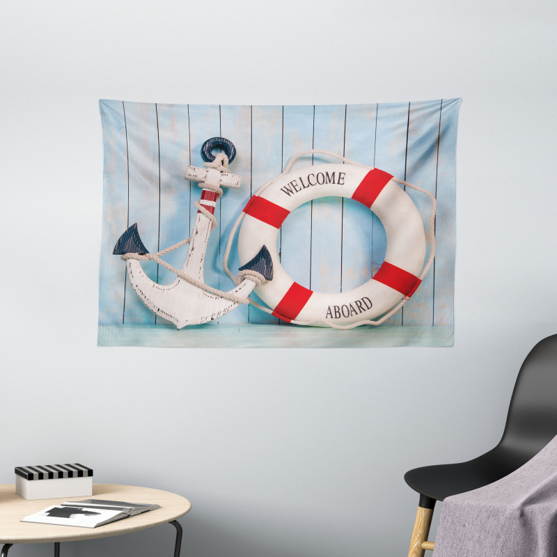 Anchor and Life Buoy Wide Tapestry