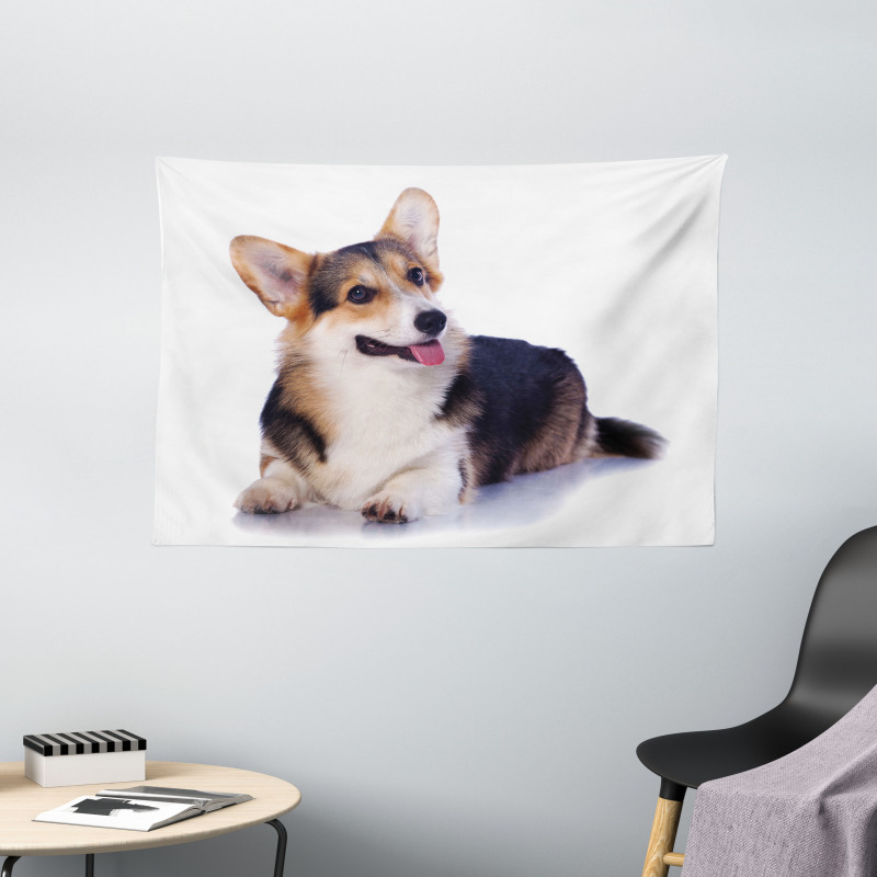 Pembroke Welsh Dog Lover Art Wide Tapestry