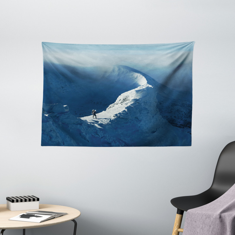 Sunny Day in Mountains Wide Tapestry