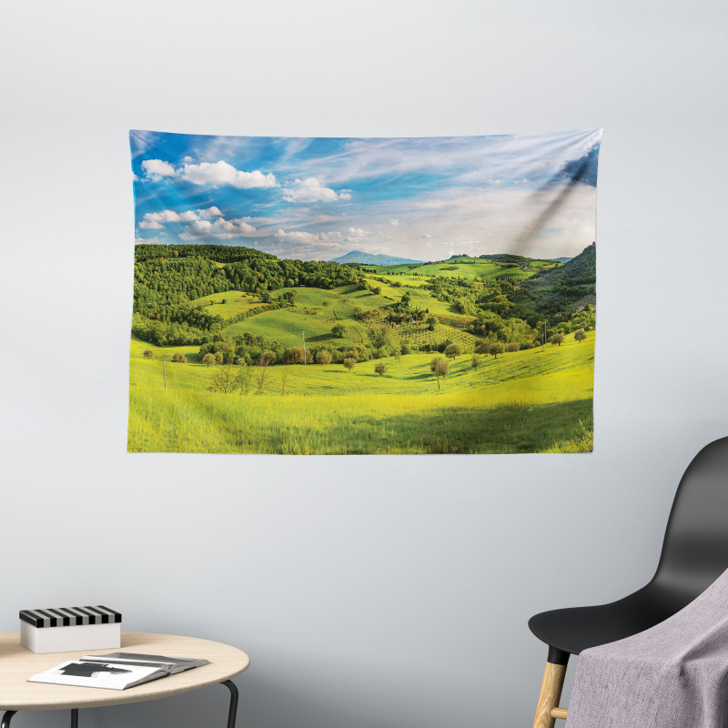 Tuscany Italy Farms Wide Tapestry