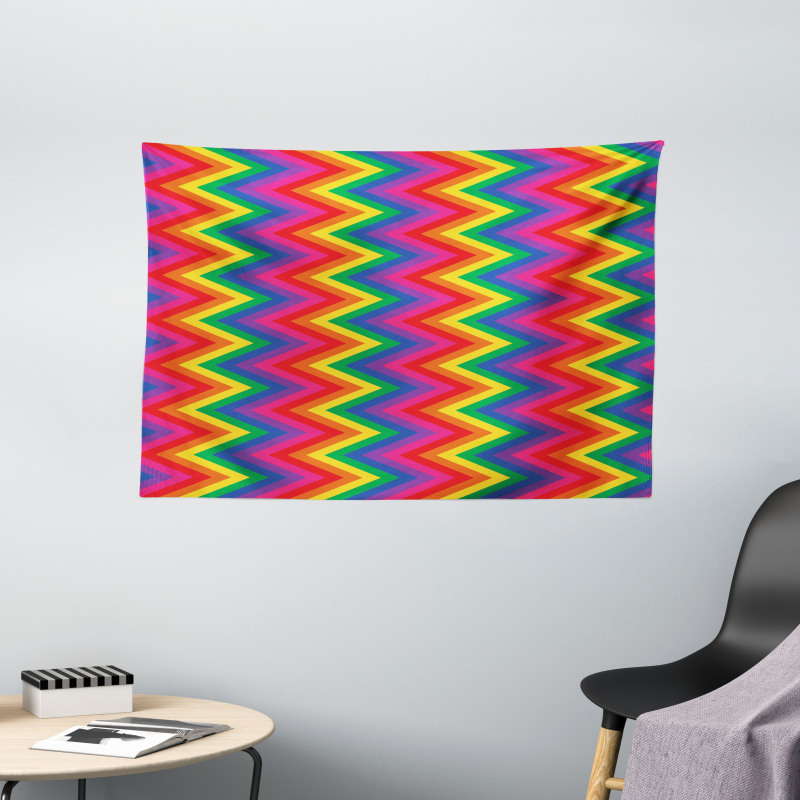 Zig Zag Chevron Shape Wide Tapestry