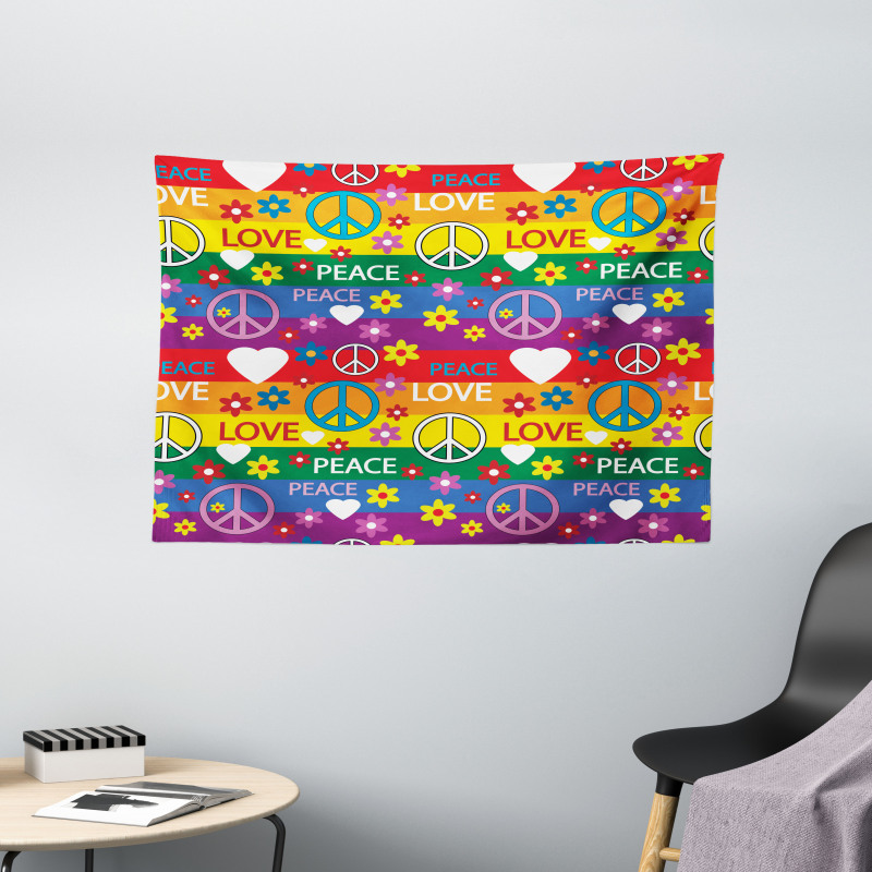 Heart Peace Wide Tapestry