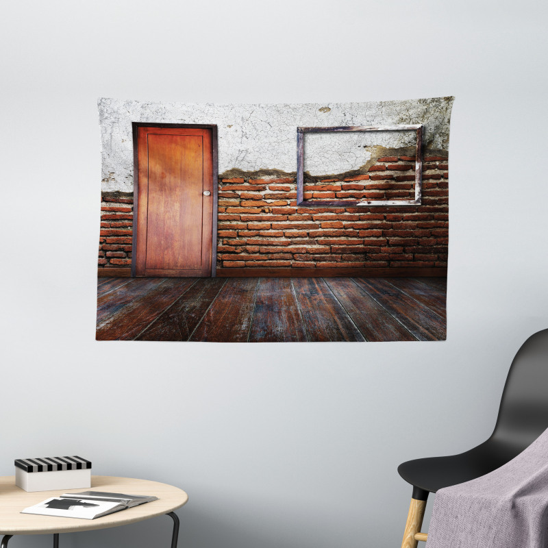 Frame on Old Brick Wall Wide Tapestry
