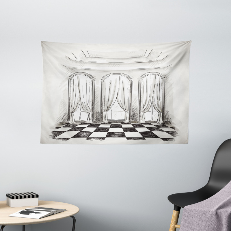 Castle Baroque Curtains Wide Tapestry