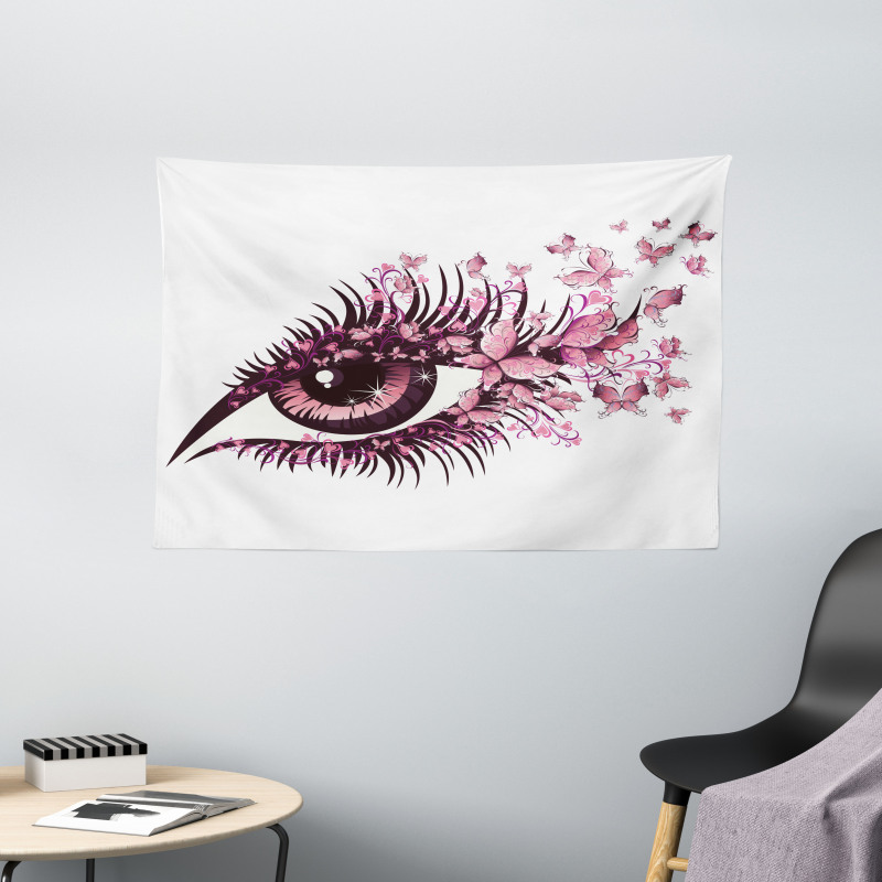 Fairy Woman Eyelashes Wide Tapestry