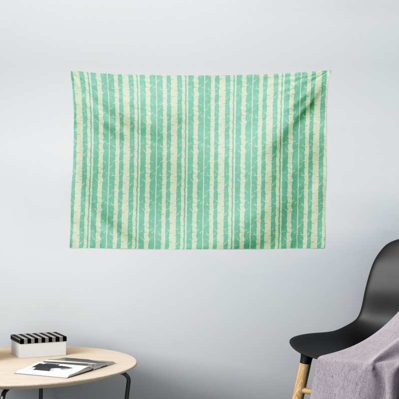 Soft Tone Tree Stems Pattern Wide Tapestry